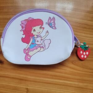 Purple Strawberry-Themed Coin Purse Set – 2000s Style Pouches with Keychain